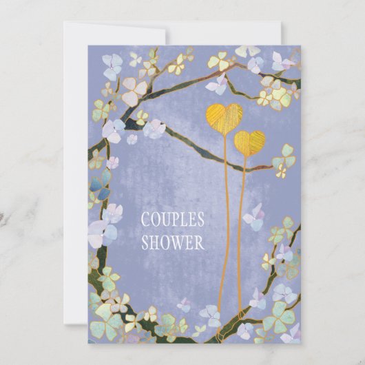 Zachte blauwe lente bruiloft koppels douche kaart (Voorkant)