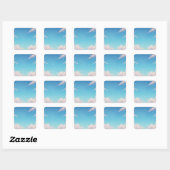 Zachte Blauwe Lucht Vierkante Sticker (Vel)