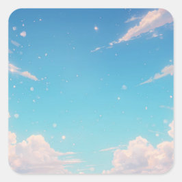 Zachte Blauwe Lucht Vierkante Sticker