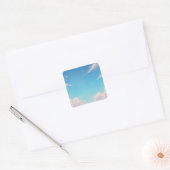 Zachte Blauwe Lucht Vierkante Sticker (Envelop)