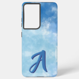 Zachte Blauwe Lucht Waterverf Wolk Samsung Galaxy Hoesje
