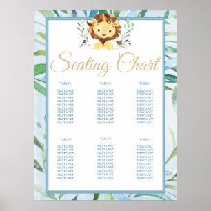 Zachte blauwe luienmank Baby shower Zitkaart Poster