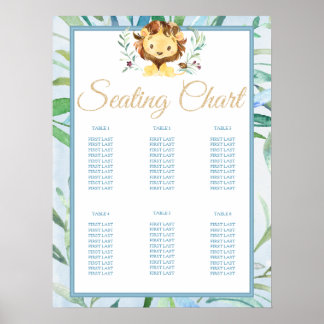 Zachte blauwe luienmank Baby shower Zitkaart Poster