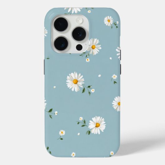 Zachte Blauwe Madeliefjes – Fris Bloemmotief Case-Mate iPhone Case (Achterkant)