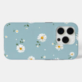 Zachte Blauwe Madeliefjes – Fris Bloemmotief Case-Mate iPhone Case (Achterkant (horizontaal))