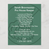 Zachte Blauwe Minimale Thuis Schoonmaak Huishoudst Flyer (Achterkant)