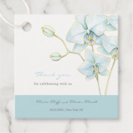 Zachte Blauwe Orchidee Bruiloft Bedankjes Labels