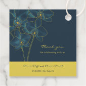 Zachte Blauwe Orchidee Bruiloft Bedankjes Labels (Achterkant)