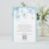Zachte blauwe orchidee bruiloft details informatiekaartje (Staand voorkant)