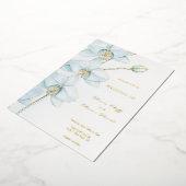 Zachte Blauwe Orchidee Bruiloft Folie Uitnodiging (Gedraaid)