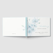 Zachte Blauwe Orchidee Bruiloft Gastenboek (Volledig)