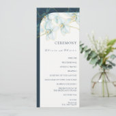 Zachte Blauwe Orchidee Bruiloft Programmakaart (Staand voorkant)