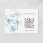 Zachte Blauwe Orchidee Bruiloft Website QR Code Informatiekaartje (Achterkant)