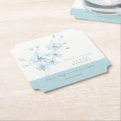 Zachte Blauwe Orchidee Bruiloft Welkom Kartonnen Onderzetters (Gekanteld)