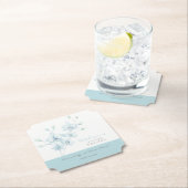 Zachte Blauwe Orchidee Bruiloft Welkom Kartonnen Onderzetters (Insitu)