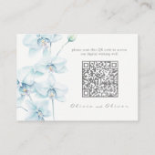 Zachte Blauwe Orchidee Bruiloft Wishing Well QR Co Informatiekaartje (Achterkant)
