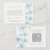 Zachte Blauwe Orchidee Bruiloft Wishing Well QR Co Informatiekaartje (Voorkant / Achterkant)