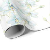 Zachte Blauwe Orchidee Cadeaupapier (Rol Hoek)