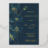 Zachte Blauwe Orchidee Ochtend Na  Folie Uitnodiging (Voorkant)