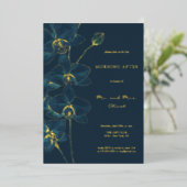 Zachte Blauwe Orchidee Ochtend Na  Folie Uitnodiging (Staand Voorkant)