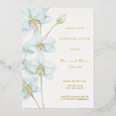 Zachte Blauwe Orchidee Ochtend Na Folie Uitnodiging (Voorkant)