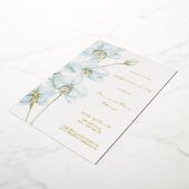 Zachte Blauwe Orchidee Ochtend Na Folie Uitnodiging (Gedraaid)