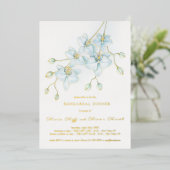 Zachte Blauwe Orchidee Probediner Folie Uitnodiging (Staand Voorkant)