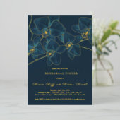 Zachte Blauwe Orchidee Proefdinermaal Folie Uitnodiging (Staand Voorkant)