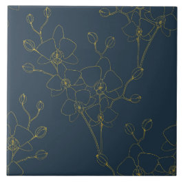 Zachte Blauwe Orchidee Tegeltje