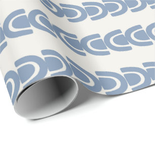 Zachte Blauwe Organische Boog Streep Patroon Cadeaupapier