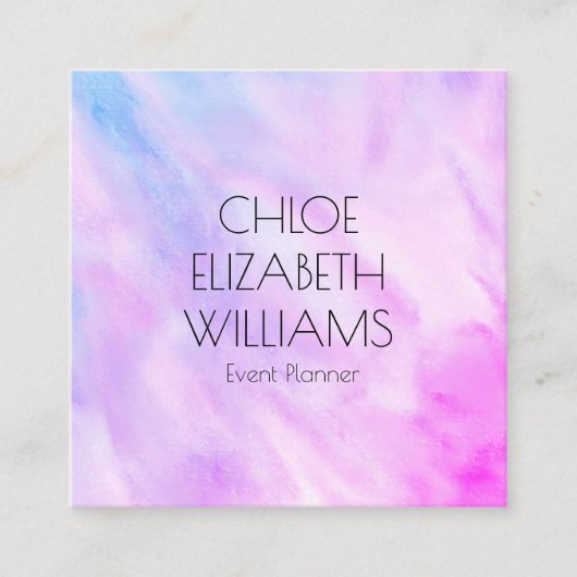 Zachte blauwe Paarse Abstracte Waterverf bij het s Vierkante Visitekaartje (Voorkant)