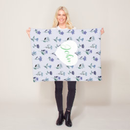 Zachte Blauwe Paarse Roze Bloemendeken Babydeken Fleece Deken