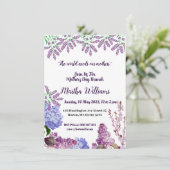 Zachte blauwe pasta Bud Lila Hydrangea Moederdag Kaart (Staand voorkant)