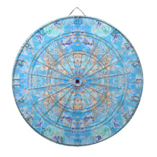 Zachte blauwe pastelkleurige bloemen bandana dartbord