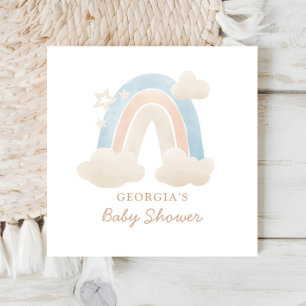 Zachte Blauwe Perzik Regenboog Wolk Baby Shower St Servet