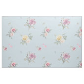 Zachte Blauwe Roos Waterverf Bloem Stof (Fat Quarter)