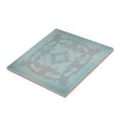 Zachte blauwe Scrolls met een oude wereld gevoel Tegeltje (Zijkant)