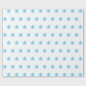 Zachte blauwe sterren cadeaupapier (Vlak)