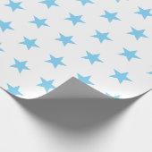 Zachte blauwe sterren cadeaupapier (Hoek)