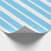 Zachte blauwe strepen cadeaupapier (Hoek)
