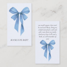 Zachte Blauwe Strik Jongens Baby Shower Boeken Voo Informatiekaartje