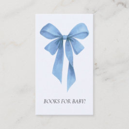 Zachte Blauwe Strik Jongens Baby Shower Boeken Voo Informatiekaartje