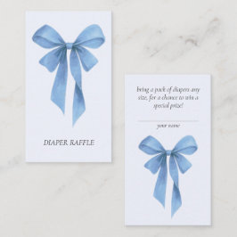 Zachte Blauwe Strik Jongens Baby Shower Luier Raff Informatiekaartje
