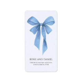Zachte Blauwe Strik Jongens Baby Shower Retouradre Etiket