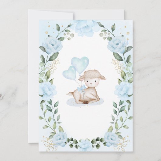 Zachte blauwe ventilatorlamp Baby shower Lente tui Kaart (Achterkant)