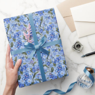 Zachte Blauwe Vergeet-mij-nietjes Bloesem Cadeaupapier