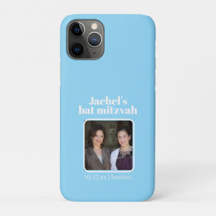 Zachte Blauwe Vette Typografie Bat Mitzvah Case-Mate iPhone Case