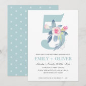 ZACHTE BLAUWE VLOEISTOFFER VAN ELK JAAR JUBILEUM KAART (Voorkant / Achterkant)