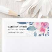 ZACHTE BLAUWE WATERVERF BUNCH ADRES ETIKET (Insitu)