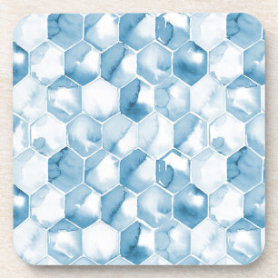 Zachte blauwe Waterverf kanotype Patroon Bier Onderzetter